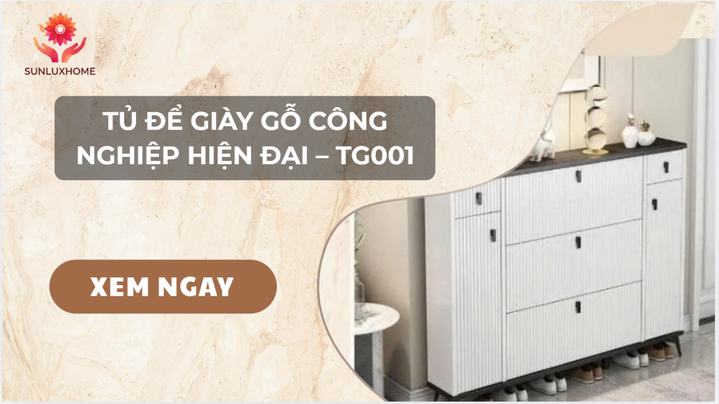 Tủ giày gỗ công nghiệp hiện đại TG001 thiết kế thông minh màu trắng sang trọng