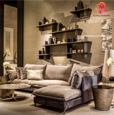 ghế sofa vải thô gỗ sồi